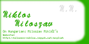 miklos miloszav business card